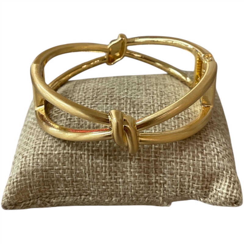 DR411 MATTE GOLD CENTER KNOT CHUNKY BRACELET
