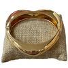 DR412 GOLD PUFFED HEART CHUNKY BRACELET