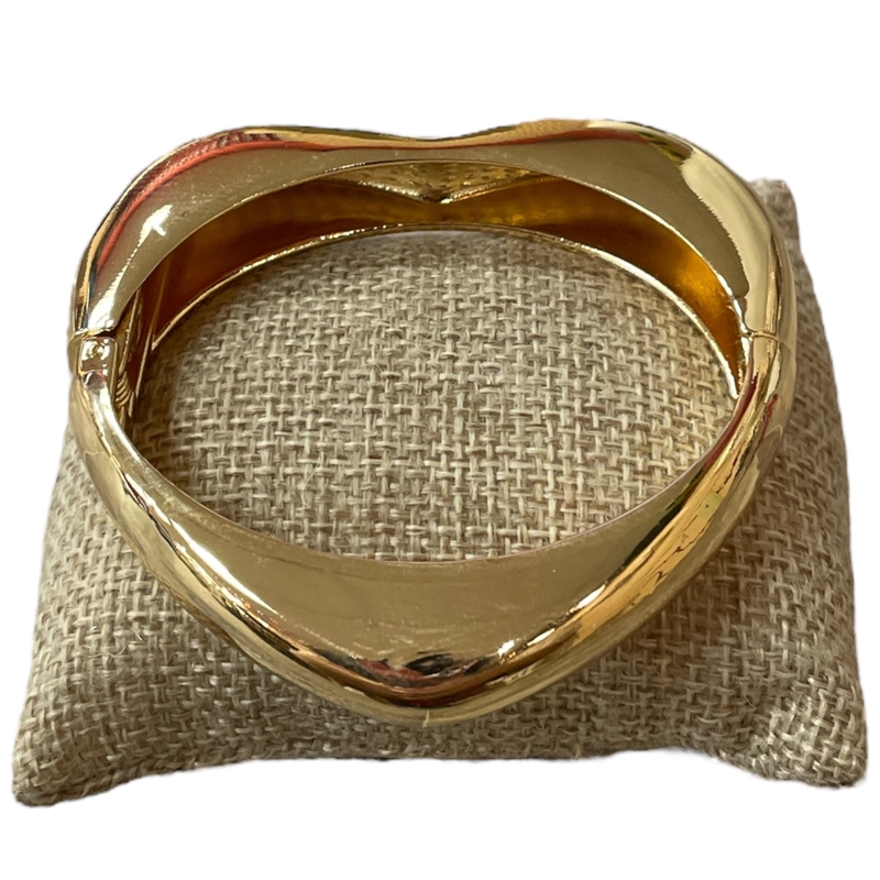 DR412 GOLD PUFFED HEART CHUNKY BRACELET