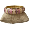 DRO101 STRIPED PURPLE MULTI ENAMEL GOLD CHUNKY BRACELET