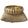 DRO102 STRIPED CREAM ENAMEL GOLD CHUNKY BRACELET