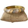 DRO106 GRAY MULTI ENAMEL STRIPED GOLD BRACELET