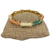 DRO109 THIN IVORY MULTI ENAMEL GOLD BRACELET