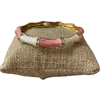DRO110 THIN WHITE AND PINK ENAMEL GOLD BRACELET
