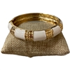 DRO115 WHITE AND GOLD ENAMEL BRACELET