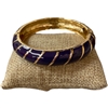 DRO116 PURPLE STRIPED GOLD ENAMEL BRACELET