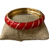 DRO119 RED STRIPED GOLD ENAMEL BRACELET