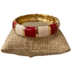 DRO126 RED & WHITE ENAMEL GOLD CHUNKY BRACELET