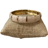 DRO129 IVORY ENAMEL GOLD CHUNKY BRACELET