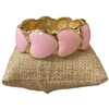 DRO131 PINK HEART ENAMEL GOLD BRACELET