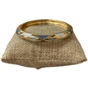 DRO133 BLUE MULTI ENAMEL THIN GOLD BRACELET