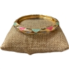 DRO135 PINK MULTI ENAMEL THIN GOLD BRACELET