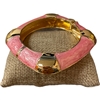DRO137 SQUARE ROSE ENAMEL GOLD CHUNKY BRACELET