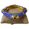 DRO140 SQUARE PURPLE ENAMEL GOLD CHUNKY BRACELET