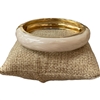 DRO143 IVORY ENAMEL GOLD CHUNKY BRACELET