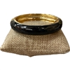 DRO144 BLACK ENAMEL GOLD CHUNKY BRACELET