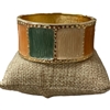 DRO149 GREEN MULTI ENAMEL GOLD CHUNKY BRACELET