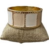 DRO150 IVORY & WHITE ENAMEL GOLD CHUNKY BRACELET