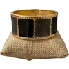 DRO151 CHARCOAL & BLACK GOLD CHUNKY BRACELET