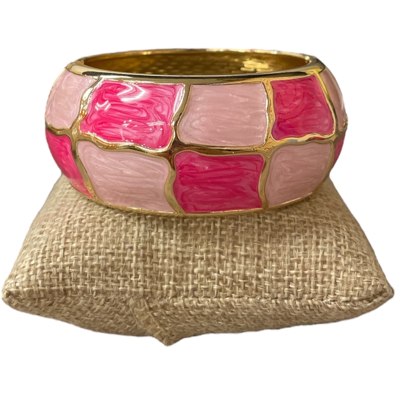 DRO157 PINK MULTI ENAMEL CHUNKY BRACELET