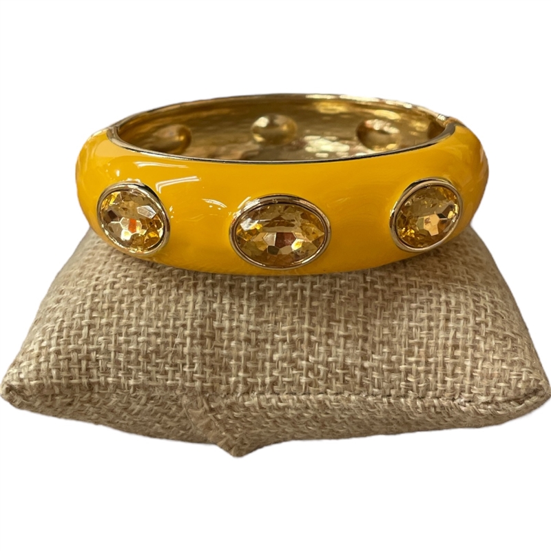 DRO161 CRYSTALS YELLOW ENAMEL CHUNKY BRACELET