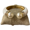 DRO163 PEARL WHITE ENAMEL CHUNKY BRACELET