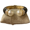 DRO164 PEARL BLACK ENAMEL CHUNKY BRACELET