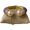 DRO166 PEARL PURPLE ENAMEL CHUNKY BRACELET