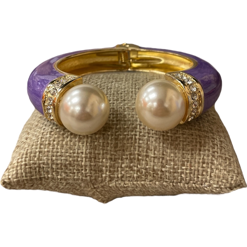 DRO166 PEARL PURPLE ENAMEL CHUNKY BRACELET
