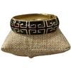 DRO168 BLACK ENAMEL GOLD CHUNKY BRACELET