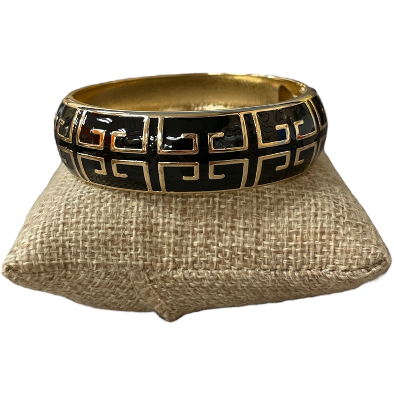 DRO168 BLACK ENAMEL GOLD CHUNKY BRACELET