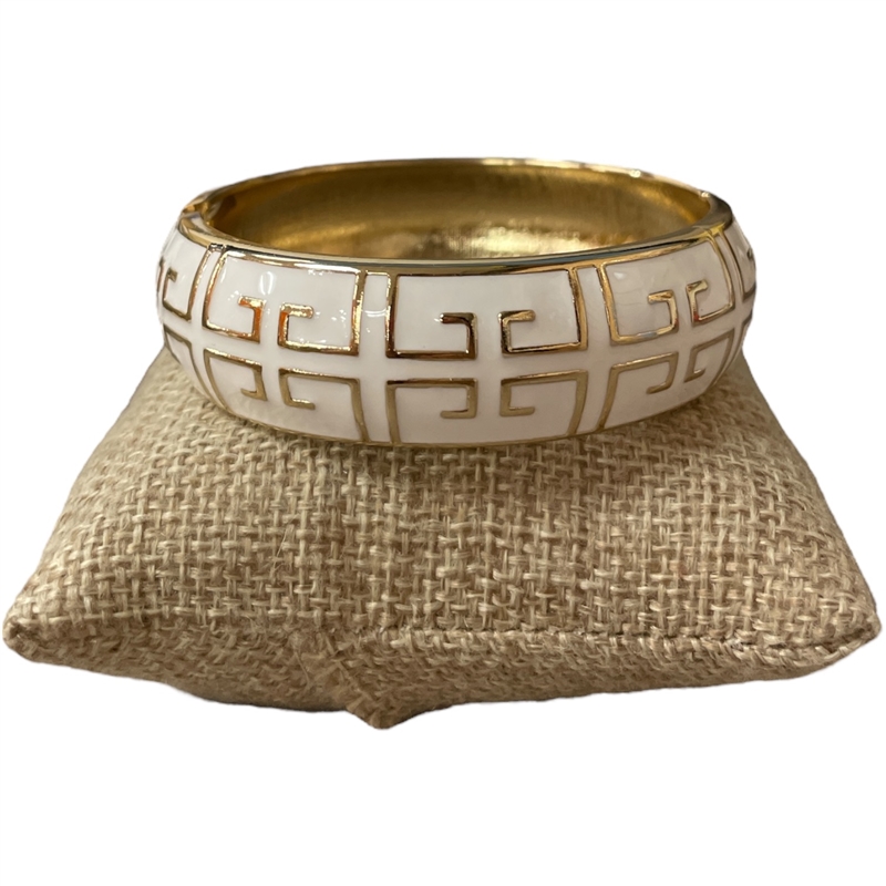 DRO170 WHITE ENAMEL GOLD CHUNKY BRACELET