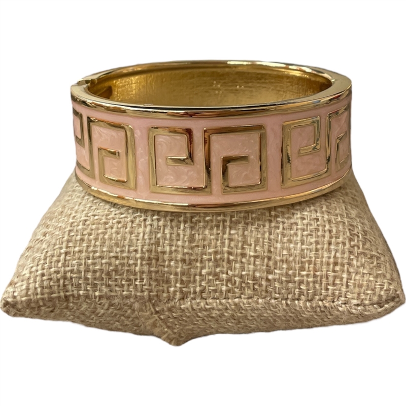 DRO171 BLUSH ENAMEL GOLD CHUNKY BRACELET