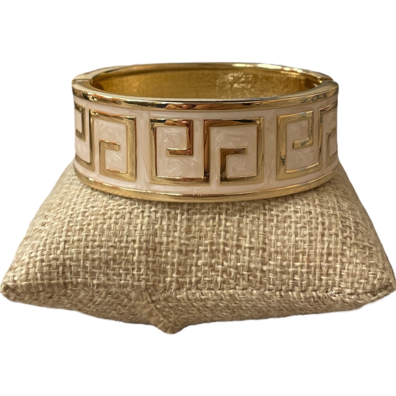 DRO173 IVORY ENAMEL GOLD CHUNKY BRACELET