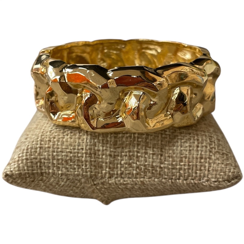 DRO177 GOLD  NUGGET LINK CHUNKY BRACELET