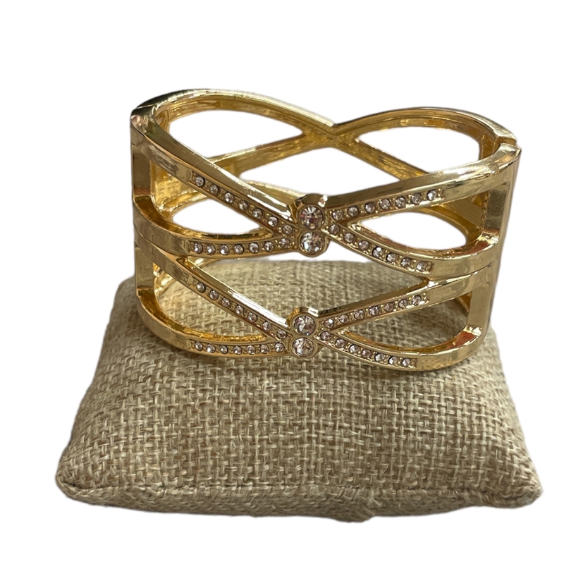 DRO337N  GOLD & RHINESTONE BRACELET