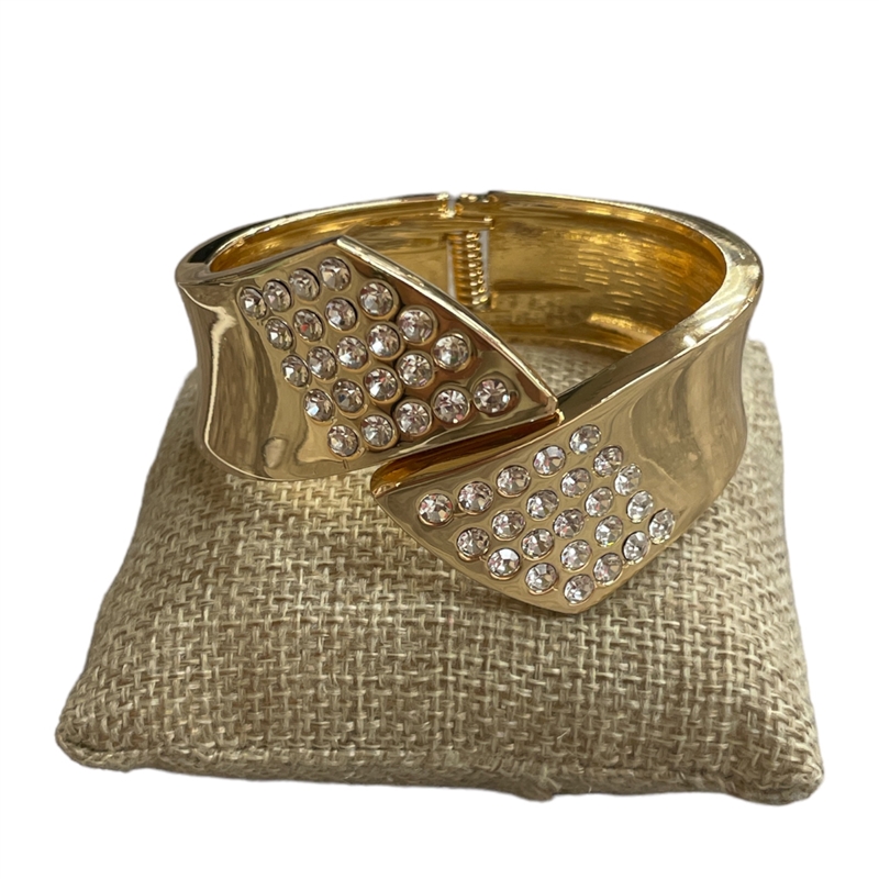 DRO33GD  GOLD & RHINESTONE BRACELET