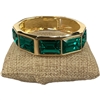 DRO58 GREEN CRYSTAL GOLD CHUNKY BRACELET