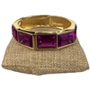 DRO59 PURPLE CRYSTAL GOLD CHUNKY BRACELET