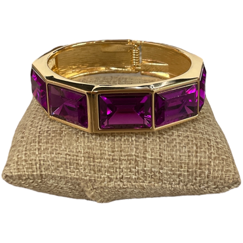 DRO59 PURPLE CRYSTAL GOLD CHUNKY BRACELET