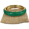 DRO64 GREEN ENAMEL GOLD CHUNKY BRACELET