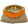 DRO68 SQUARE ORANGE ENAMEL GOLD CHUNKY BRACELET