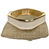 DRO69 SQUARE WHITE ENAMEL GOLD CHUNKY BRACELET