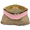 DRO70 SQUARE PINK ENAMEL GOLD CHUNKY BRACELET