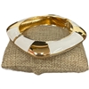 DRO75 SQUARE WHITE ENAMEL GOLD CHUNKY BRACELET
