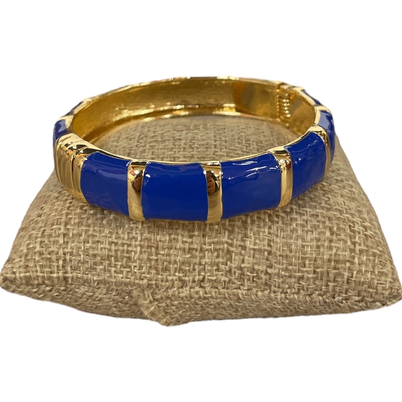 DRO77 ROYAL BLUE ENAMEL GOLD CHUNKY BRACELET