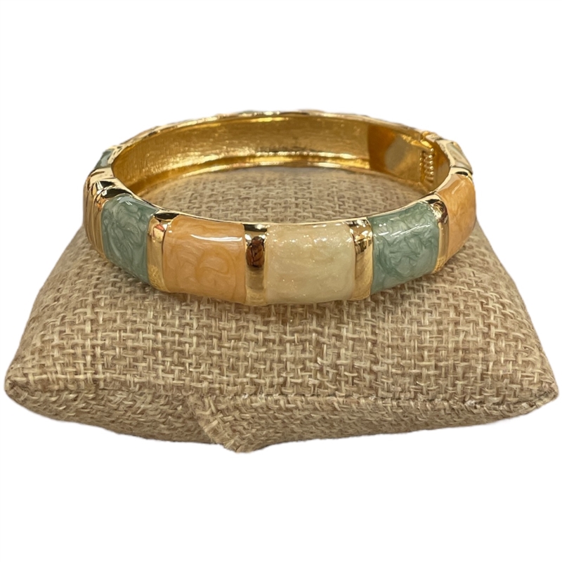 DRO78 PEACH MULTI ENAMEL GOLD CHUNKY BRACELET