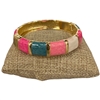 DRO79 PINK MULTI ENAMEL GOLD CHUNKY BRACELET