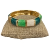 DRO82 GREEN MULTI ENAMEL GOLD CHUNKY BRACELET