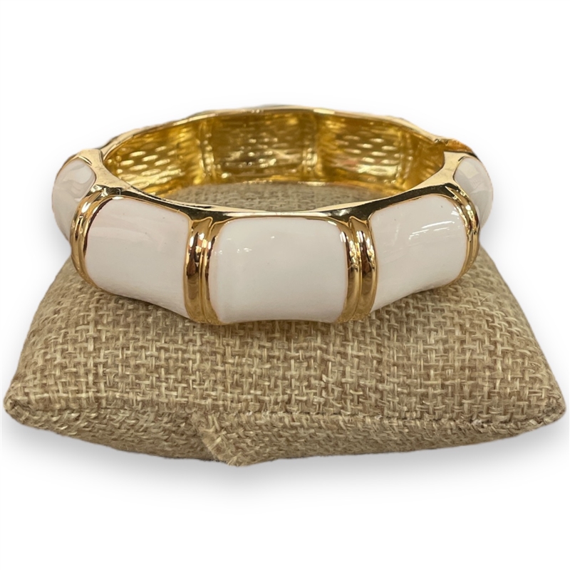 DRO84 WHITE ENAMEL GOLD CHUNKY BRACELET